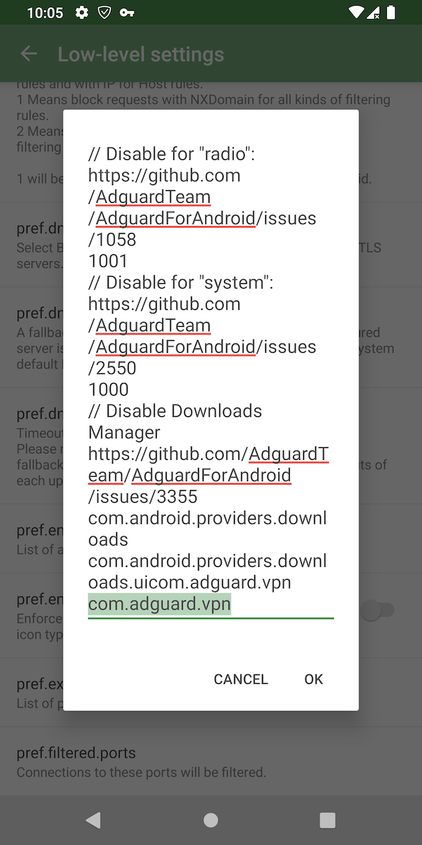 pref.net.exclusions missing adguard