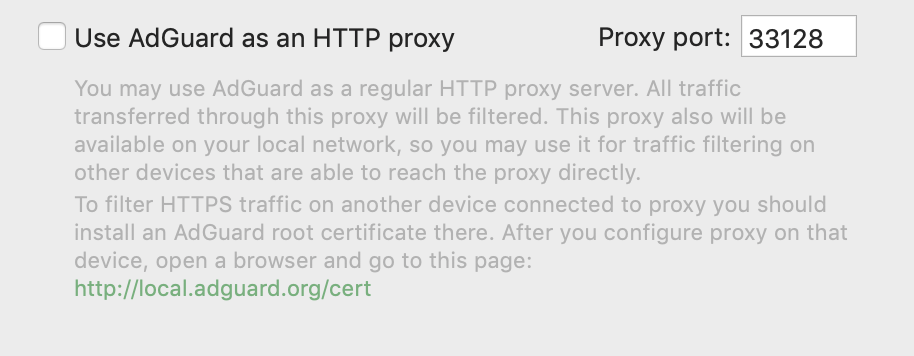 use adguard as http proxy